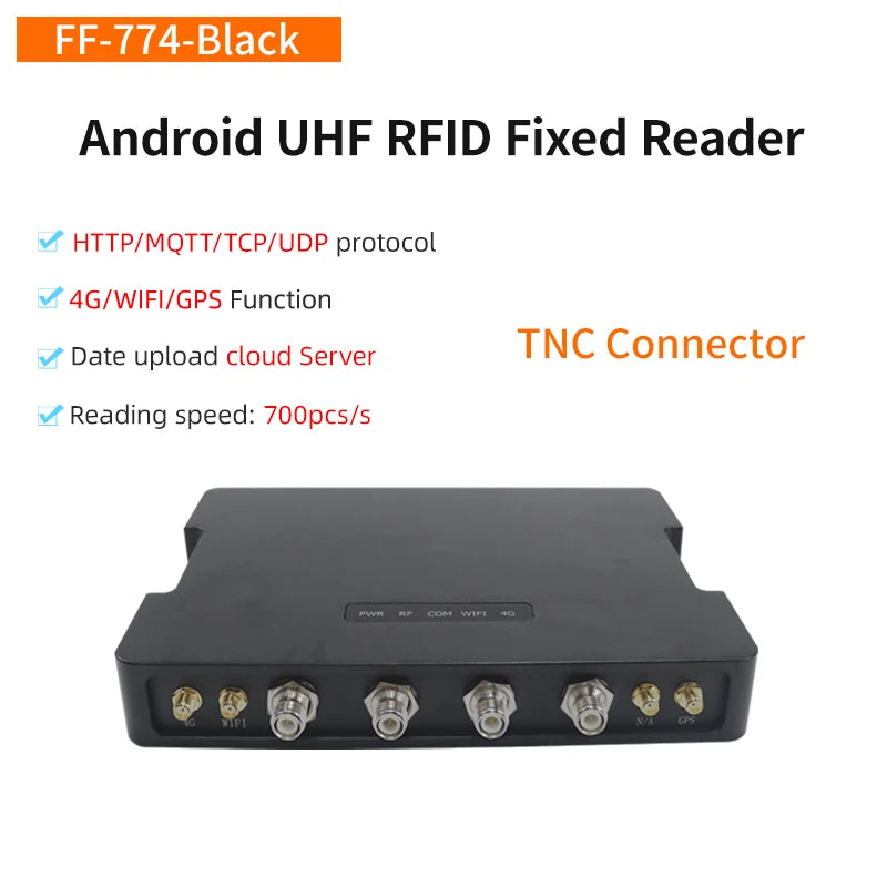 Long Range Android 7.1 Impinj E710 RFID Reader UHF RFID 4Port Reader JSON Format HTTP/MQTT Protocol Warehouse for Library System