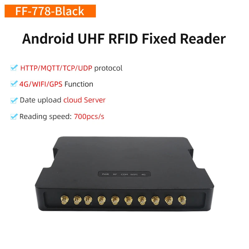 Long Range Android 7.1 Impinj E710 RFID Reader UHF RFID 4Port Reader JSON Format HTTP/MQTT Protocol Warehouse for Library System