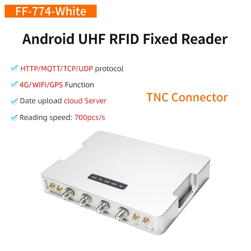 Long Range Android 7.1 Impinj E710 RFID Reader UHF RFID 4Port Reader JSON Format HTTP/MQTT Protocol Warehouse for Library System