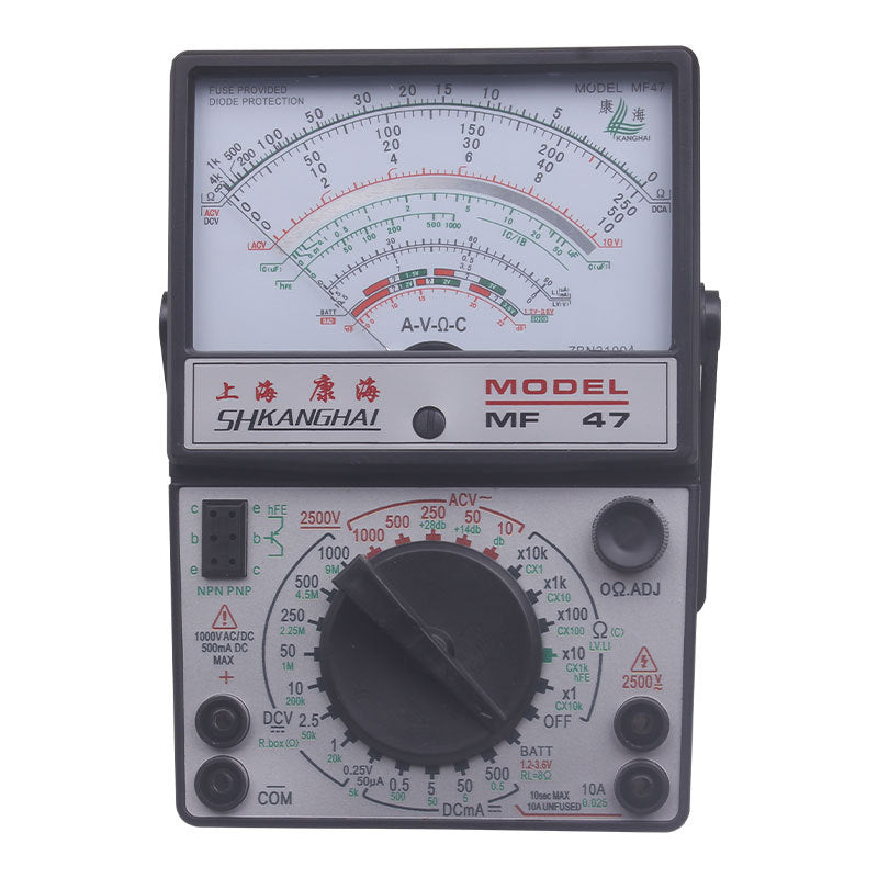 Pointer Multimeter MF47 Mechanical High Precision Anti-Burn On Off Beep Current Voltage