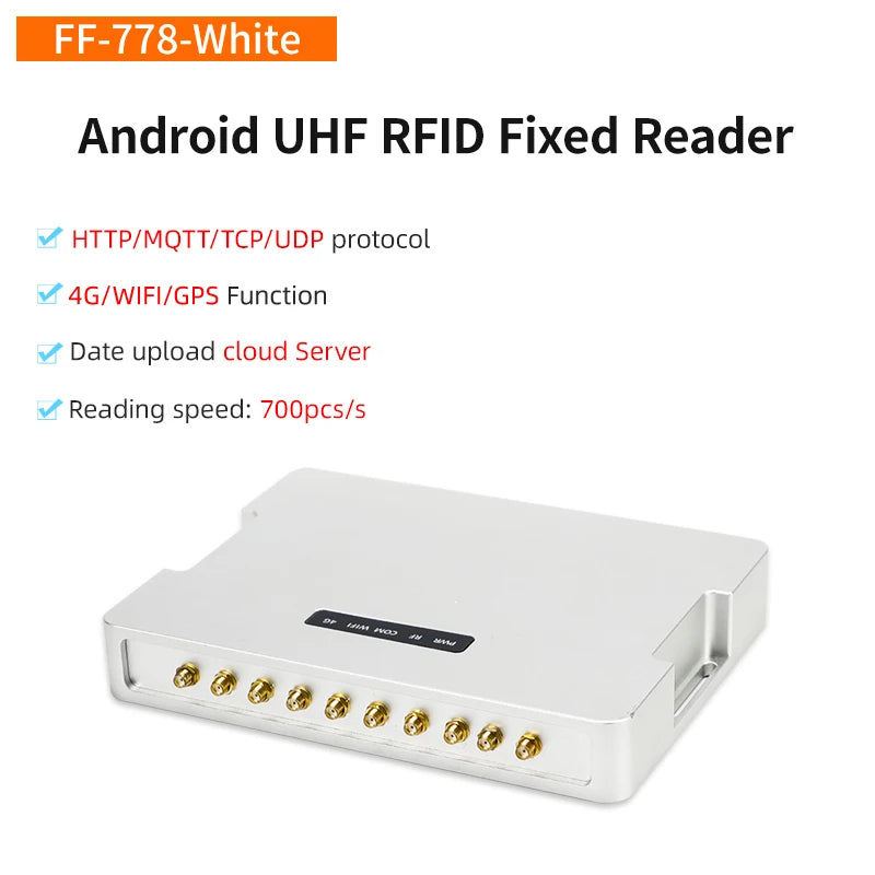 Long Range Android 7.1 Impinj E710 RFID Reader UHF RFID 4Port Reader JSON Format HTTP/MQTT Protocol Warehouse for Library System