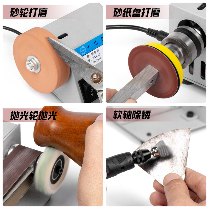 Mini Belt Grinding Machine Small Desktop DIY Grinding Machine Automatic Sharpener Belt Grinder Grinder
