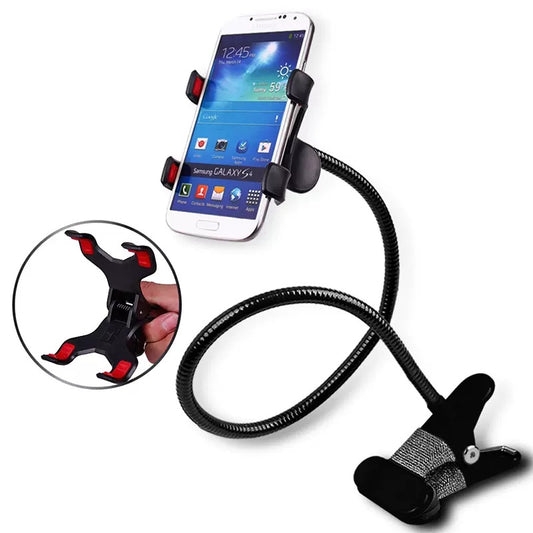 Mobile phone holder multifunctional metal bendable desktop bedside mobile phone holder for lazy live broadcast clip holder